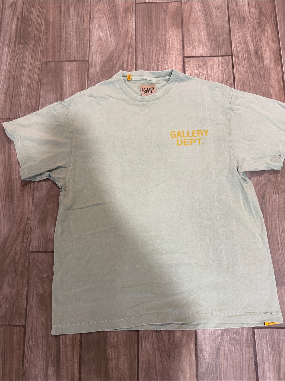 Gallery Dept. Pale Mint Tee with Yellow Logo